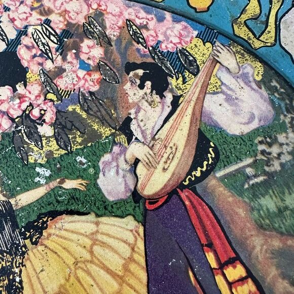 Vintage Art Deco Dancing In The Garden Tin Tray - Picture 8 of 9